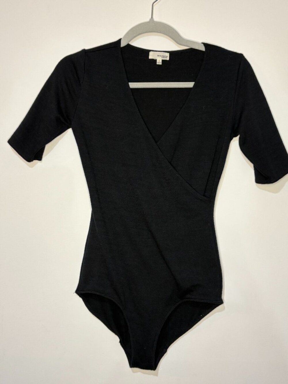 Aritzia Wilfred Free Black Dolman Wrap Bodysuit, size S
